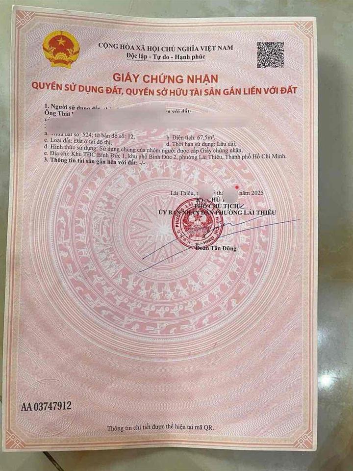 chính chủ bán đất tđc bình đức - lái Thiêu