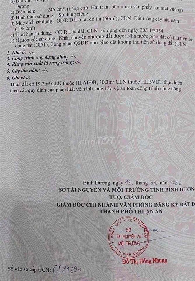 ĐẤT MT THẠNH QUÝ 246M ĐƯỜNG 12M KINH DOANH