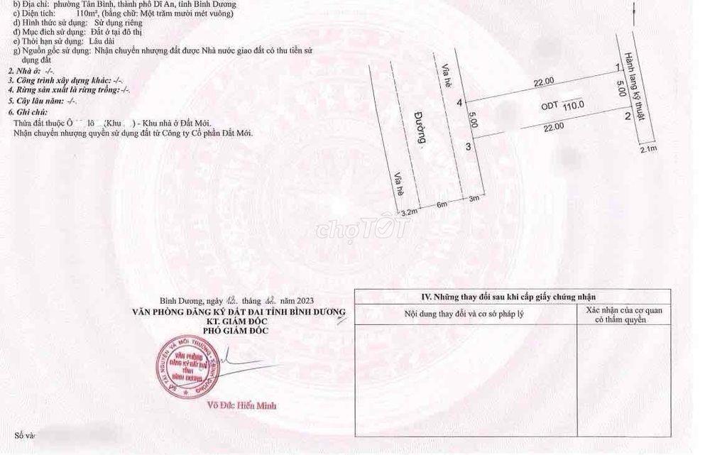 ĐẤT 5X22 (110M) GẦN NGÃ TƯ CHIÊU LIÊU VỊ TRÍ ĐẸP