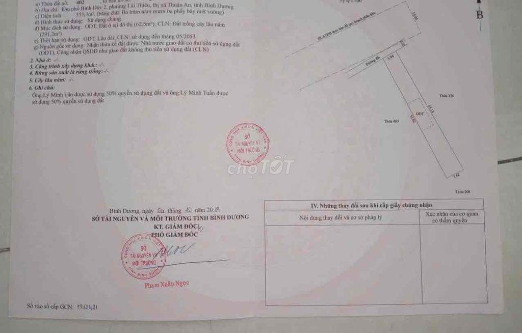 ĐẤT TRUNG TÂM LÁI THIÊU – GẦN CHỢ | 353M² – ĐƯỜNG QUY HOẠCH 14M