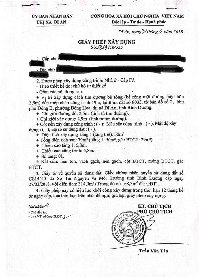 Bán nhà đưởng Trần Quang Khải, p. Đông Hòa, Tp. HCM, 315m2