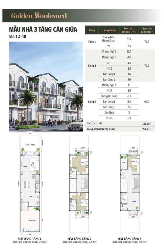 850 triệu anh/chị đã có thể sở hữu ngay căn nhà phố 3 tầng lầu