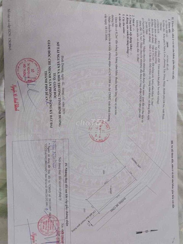 Chính chủ cần bán căn nhà 2 mặt tiền tại Tân Đông Hiệp -Dĩ An