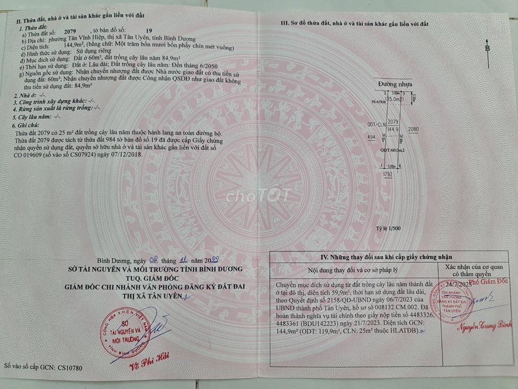 CẦN BÁN LH CHÍNH CHỦ TL