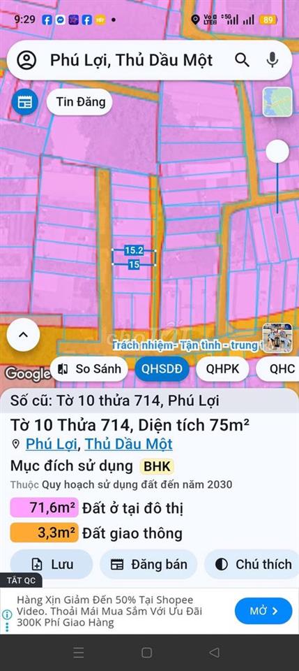 Đất trung tâm Phú Lợi đường ô tô