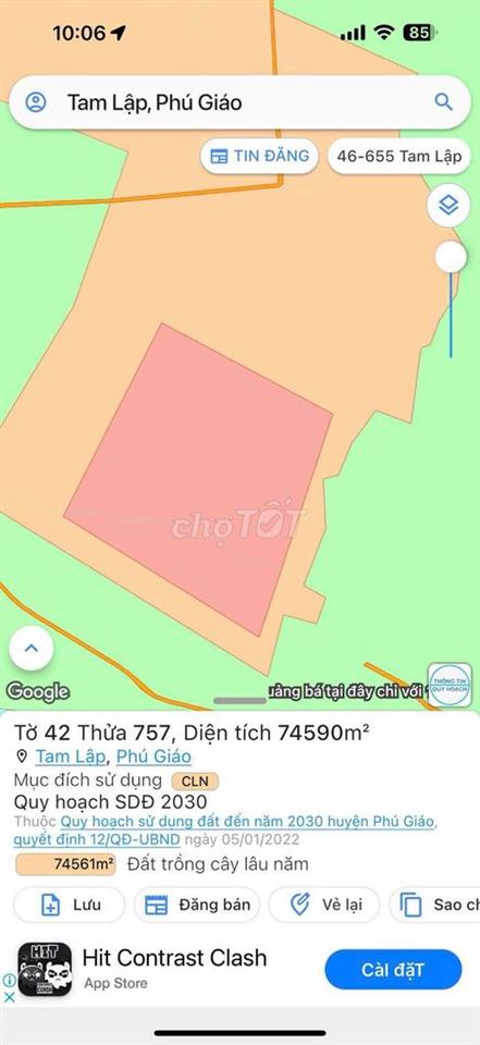 Đất quy hoạch SKC sản xuất kinh doanh giá rẻ 3 tỷ/ha có cây cao su