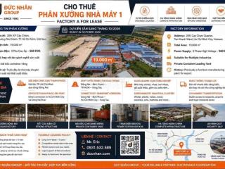 Nhà xưỡng cho thuê 19.000 m2- chuyên sản xuất