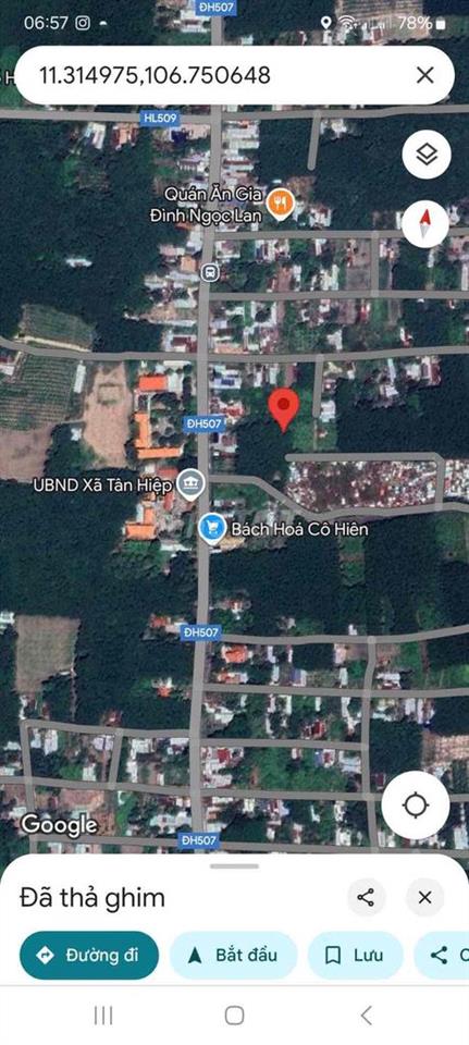 Đất Vườn 2500m2 có 50m Thổ Cư Ở Phú Giáo Bình Dương