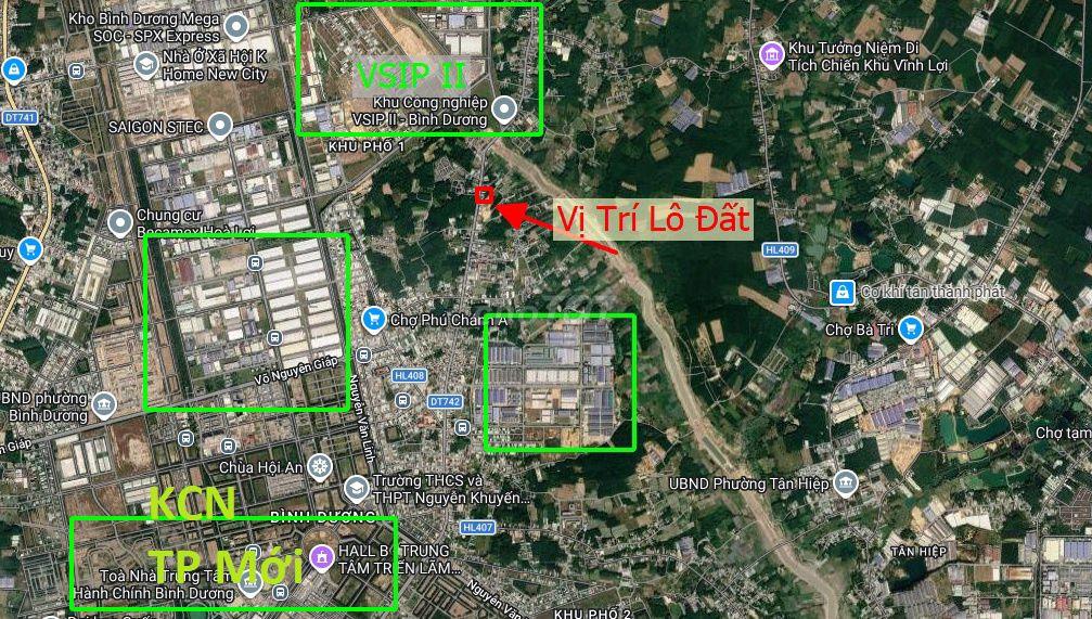Bán đất mặt tiền đường nhựa 8m gần DT742, thành phố mới Bình Dương