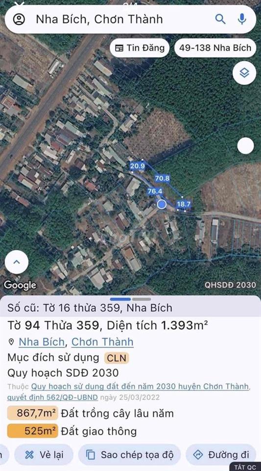 Bán Mãnh Sào DT 1.400 giá ngộp sát QL 14