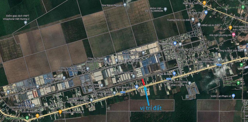 Đất 2 mặt tiền Hùng Vương 1106m2,  p Tây Nam HCM (Bến Cát, BD cũ)