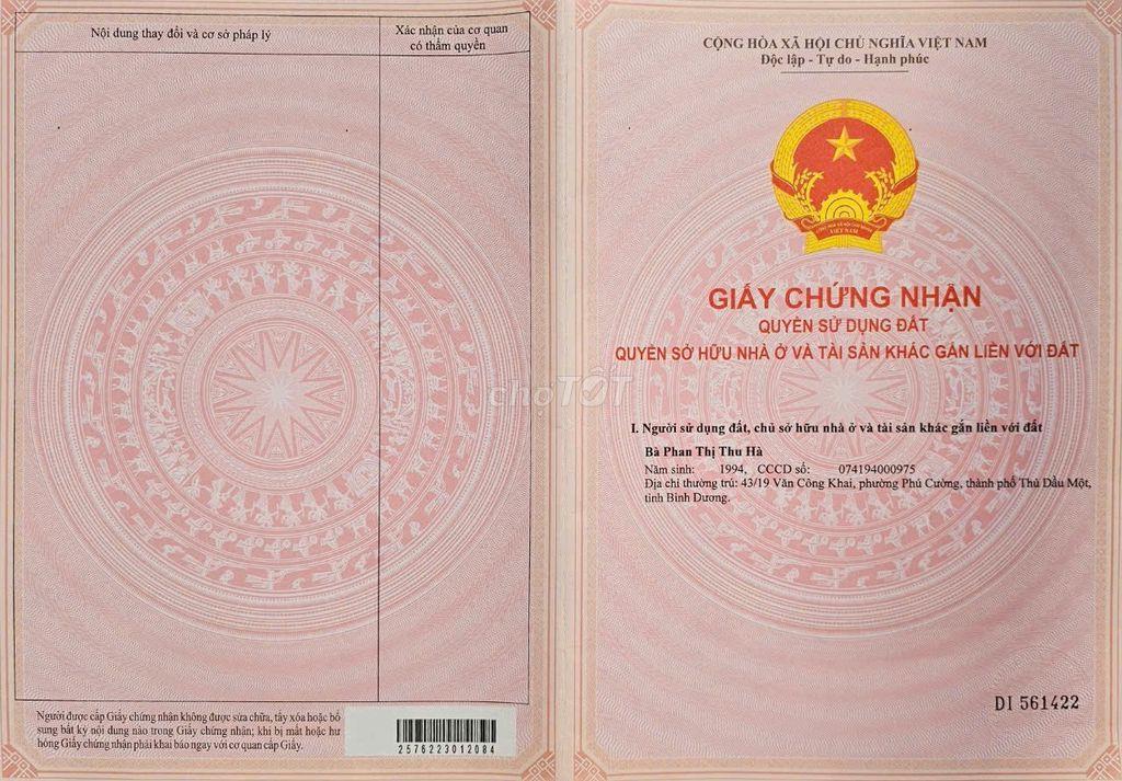 Bán đất mặt tiền ĐX-057, Phú Mỹ, TDM, diện tích 99m2 (TC 60m2)