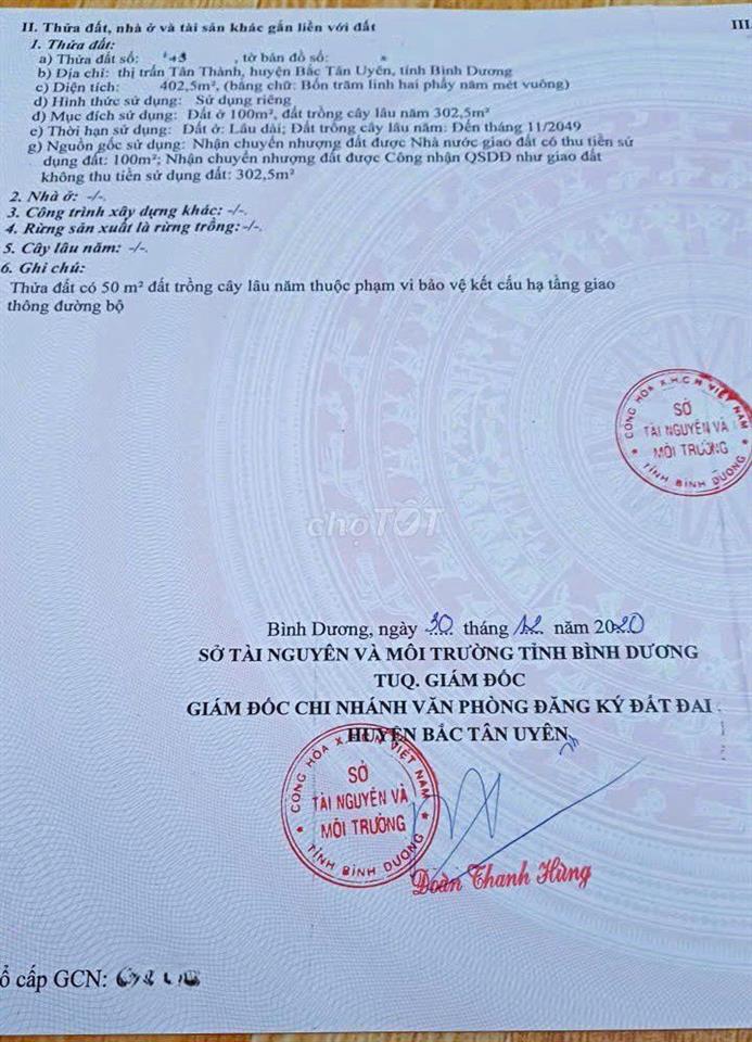 Bán đất mặt tiền đường Tân Thành 60