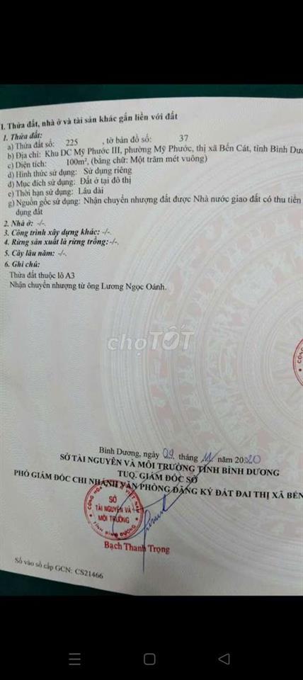 gia đình cần bán đất phường Mỹ Phước 