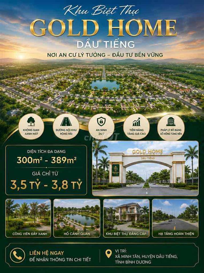 CHÍNH CHỦ GỬI BÁN NHIỀU NỀN ĐẸP TẠI KBT GOLD HOME DẦU TIẾNG