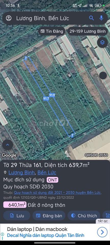 Bán 2634m2 đất xã Lương Bình -1828m2 thổ cư , làm nhà trọ, kho xưởng.