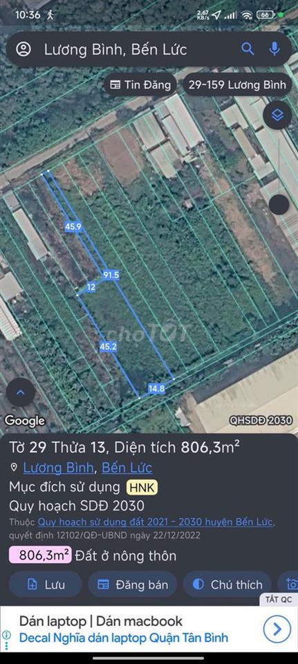 Bán 2634m2 đất xã Lương Bình -1828m2 thổ cư , làm nhà trọ, kho xưởng.
