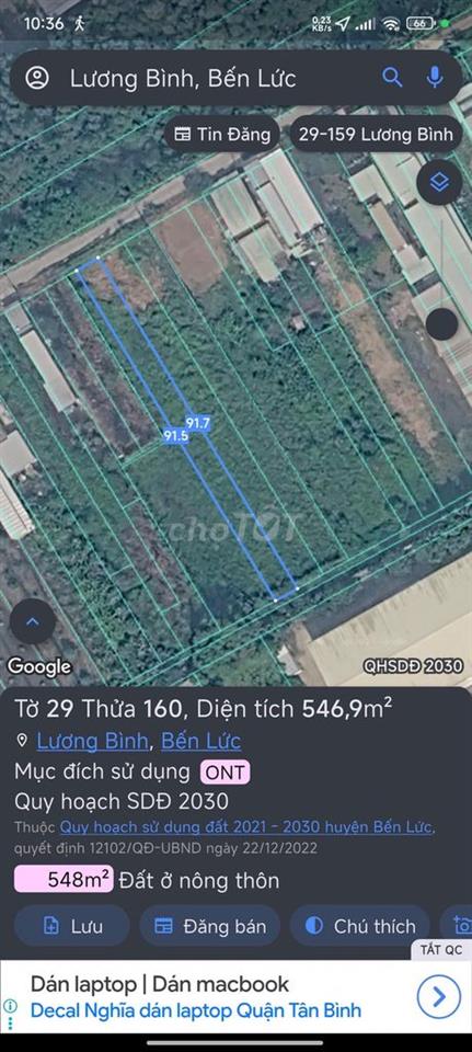 Bán 2634m2 đất xã Lương Bình -1828m2 thổ cư , làm nhà trọ, kho xưởng.