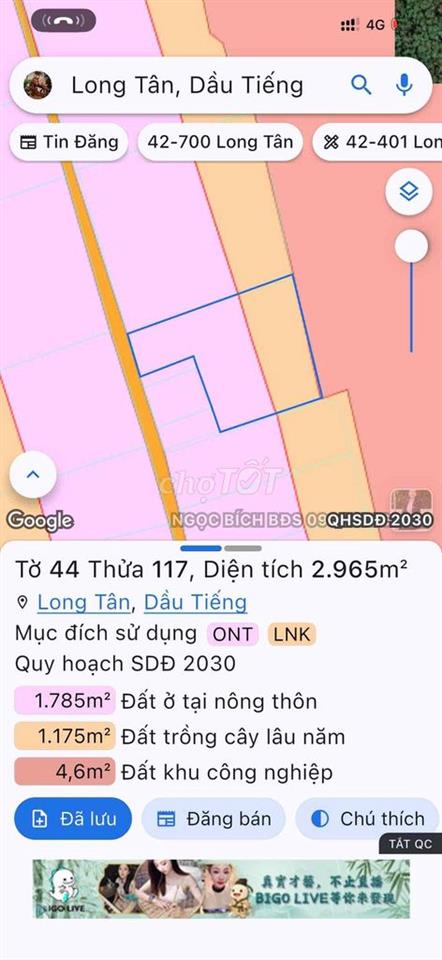 Đất ngộp chỉ gần 2tr/m2 tại Long Tân, Dầu Tiếng nay là TP HCM
