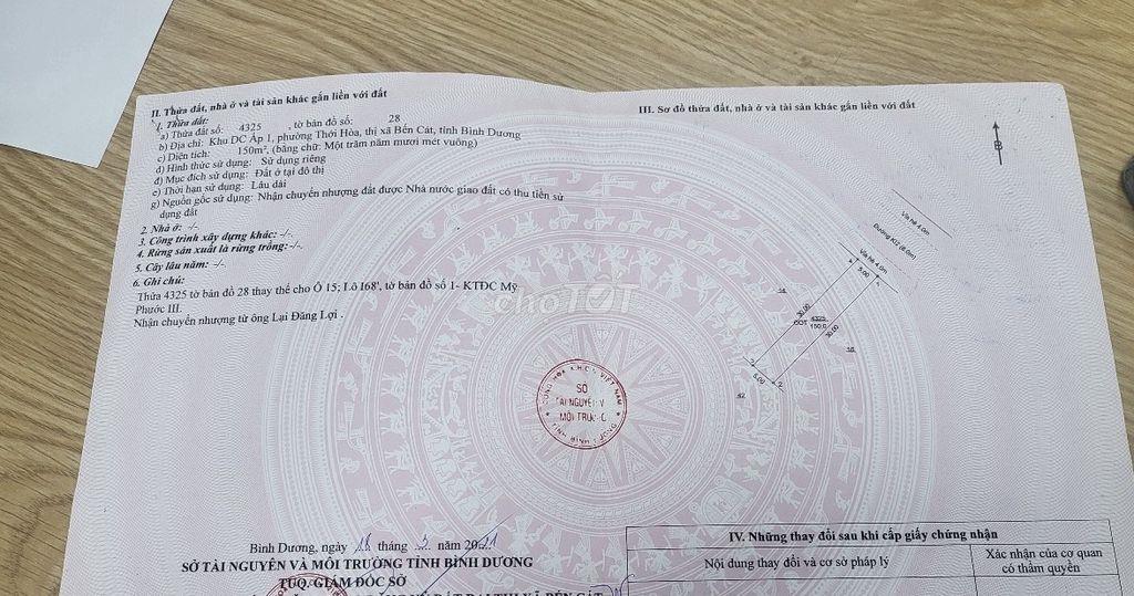 Đang ngộp ngân hàng bán gấp 150m mỹ phước 3