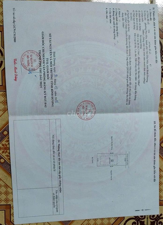 Chính chủ bán gấp, đất Phú Hòa gần trung tâm
