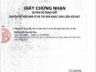 Bán lô đất 2 mặt tiền đường Bình Nhâm