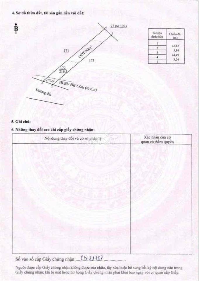 BÁN ĐẤT BÀU BÀNG – TP.HCM – HƠN 200M² – CÓ 90M² THỔ CƯ
