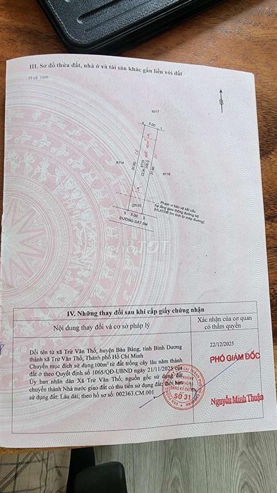 Đất gần chợ Trừ Văn Thố, Bàu Bàng, Bình Dương