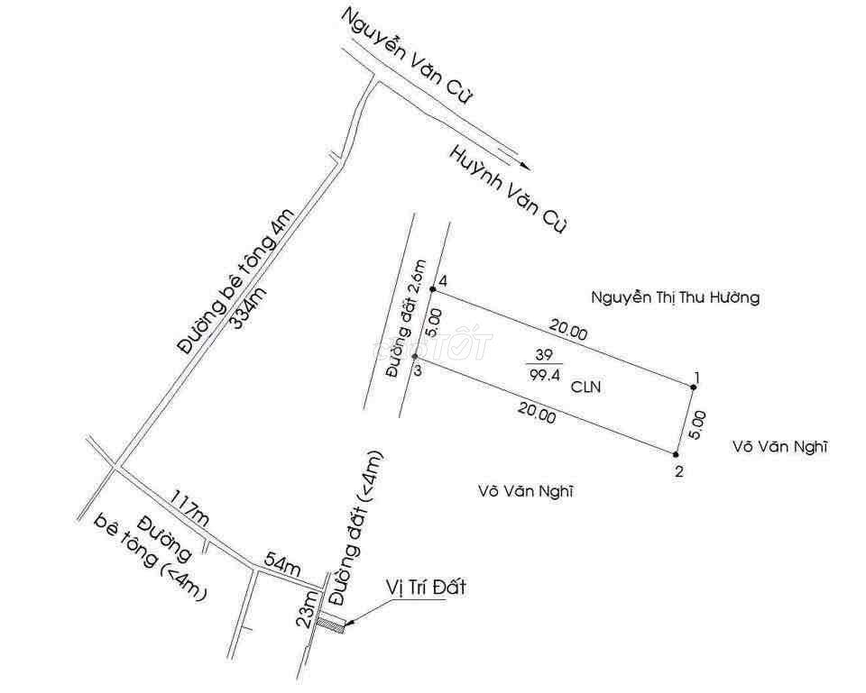 bán đất hẻm  Nguyễn văn Cừ , Phường Chánh Mũ