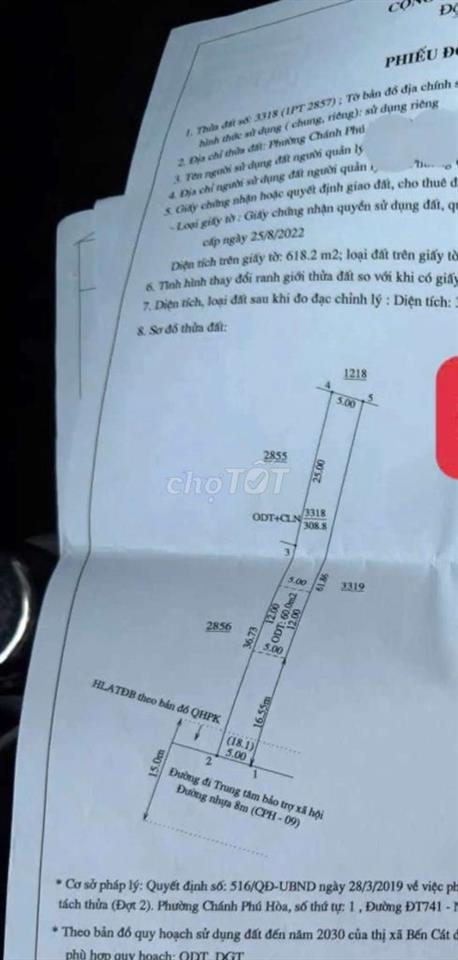 đất chánh phú hòa 5x60 mặt tiền nhựa lớn