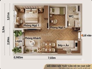 Từ 564tr căn 48m tháng góp 4tr7 Đường D23 có 2 cổng vào