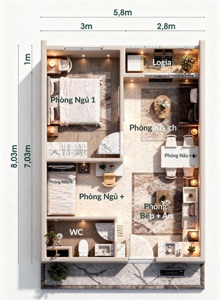 566tr - 1PN KDC Nhơn Trạch Phước An -Vòng Xoay Phú Hội Long Tân