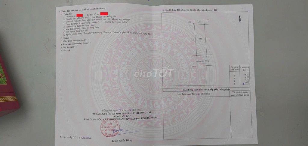Bán đất Long Thành 900 triệu/nền tặng nhà thuê 12tr/tháng - Sổ hồng