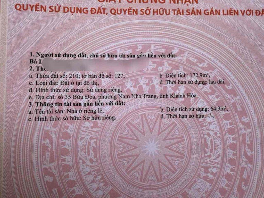 Bán Nhà Mặt Tiền Bữu Đoá Phước Long Hướng Đông Nam Đường 18m Ngang 6,5