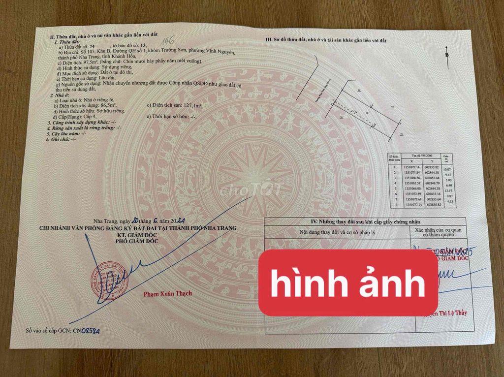 Bán Nhà Phan Vinh  Vĩnh Nguyên Nha Trang  Hướng Tây Băc Sổ Riêng
