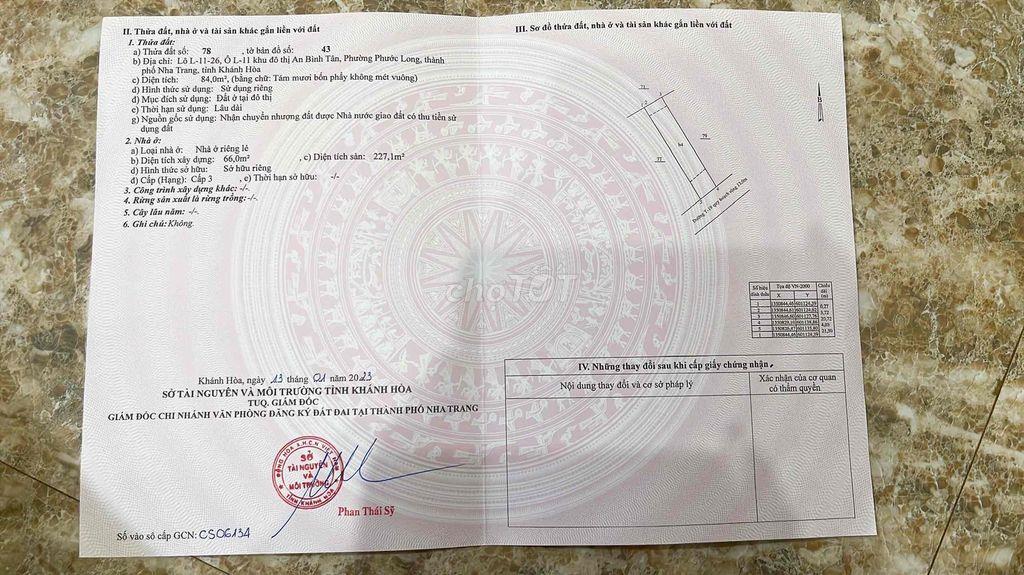 Bán Nhà 3 Tầng KĐT An Bình Tân Phước Long Nha Trang Đã Có Sổ Đỏ