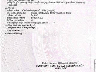 Bán Căn Hộ Ct3 Vĩnh Điềm Trung Vĩnh Hiệp Nha Trang Đã Có Sổ Hồng Riêng