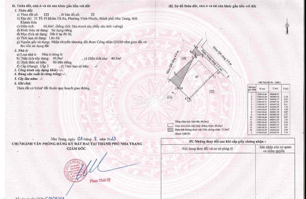 BÁN NHÀ HẺM TỔ 7 HÀ RA PHƯỜNG BẮC NHA TRANG