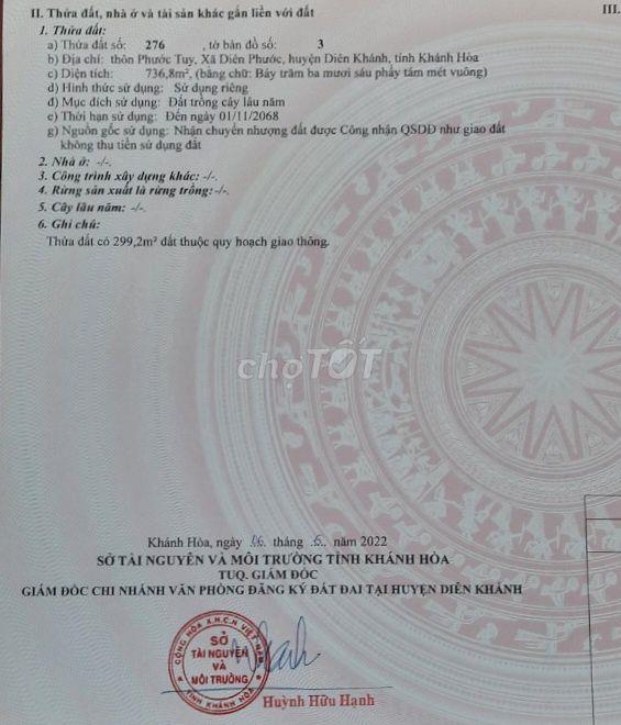 Bán đất CLN quy hoạch thổ cư 100%, có 61m mặt tiền đường nhựa Tư Văn