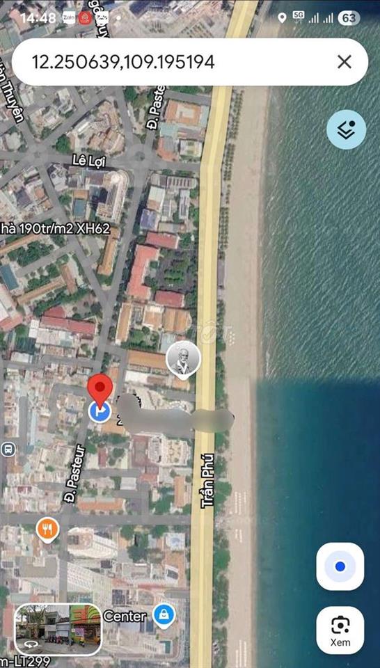 Mặt tiền đường Pasteur Nha Trang Cạnh biển Trần Phú