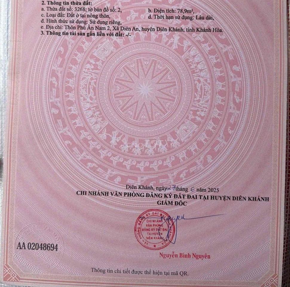 Bán căn nhà 2 tầng mới tinh tại Phú Ân Nam 2, Diên An, Diên Khánh