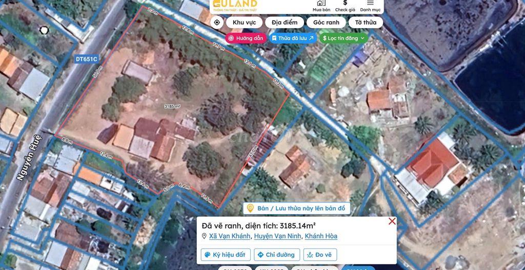 Cần bán lô đất góc 2 mặt tiền đường Nguyễn Huệ cách Vịnh Vân Phong 1km