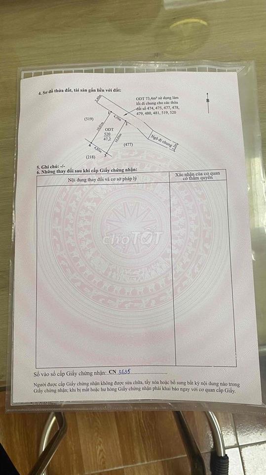 Chính chủ em  cần bán lô đất  47m2  ngang 4,6m nở hậu ngõ 77 Phạm hải.