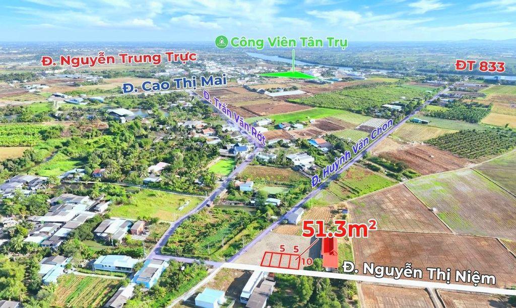 Chỉ 230tr sở hữu 51.3m2 đất thổ cư ngay trung tâm tân trụ
