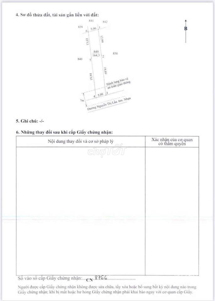 BÁN LỖ, 164m2 đất thổ đường nhựa Nguyễn Thị Lầu chỉ 770tr