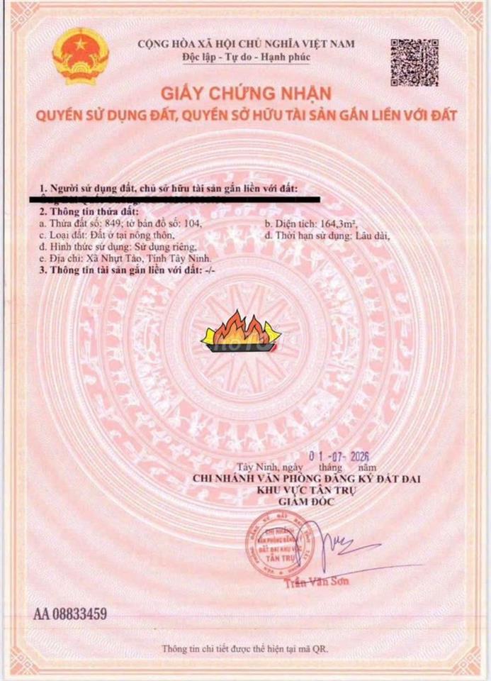 BÁN LỖ, 164m2 đất thổ đường nhựa Nguyễn Thị Lầu chỉ 770tr