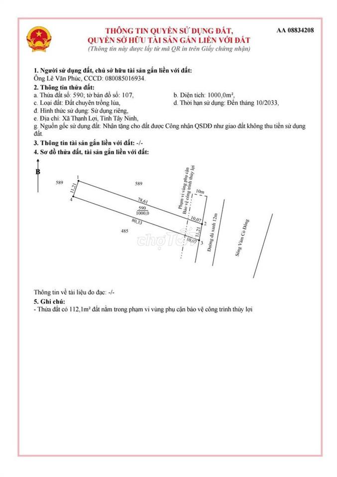 Hàng Vip, Nhà vườn View Sông cực đẹp, 1000m² giá 2.9 tỷ