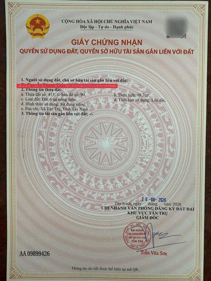 Hàng ngộp, chỉ 360tr sở hữu 98m² đất thổ đường ô tô