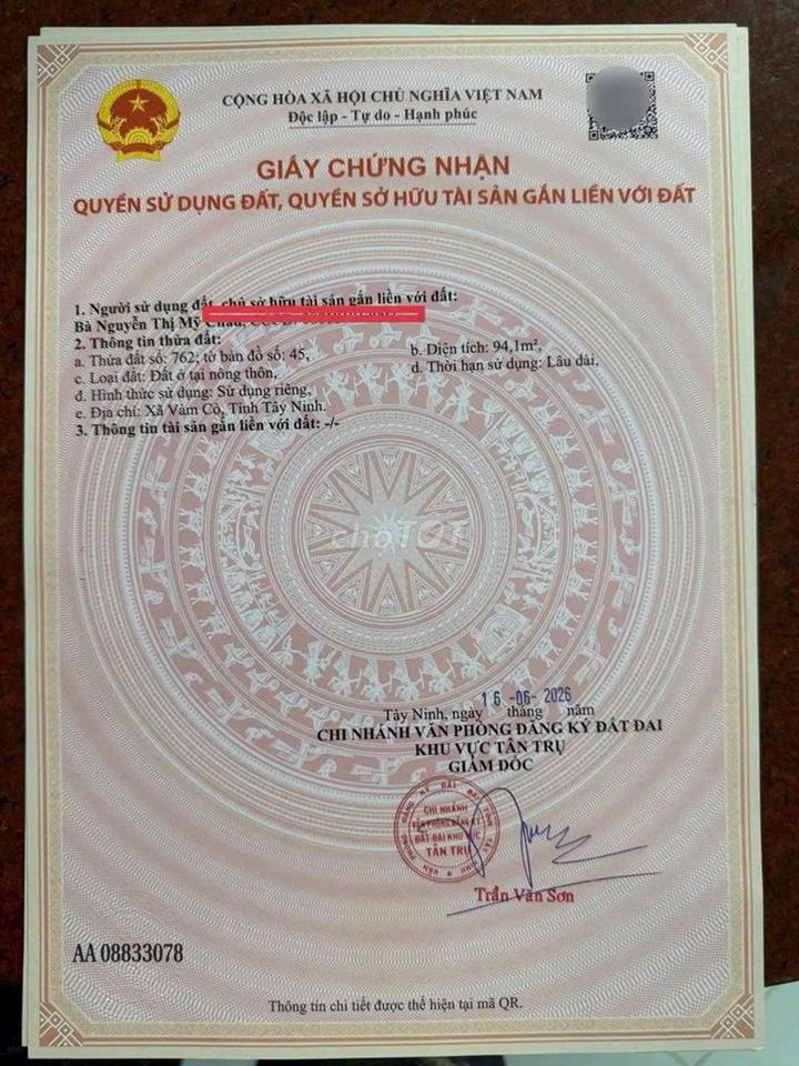 Quá ngộp rồi, 94m² đất thổ đường nhựa nguyễn văn châu, 450tr