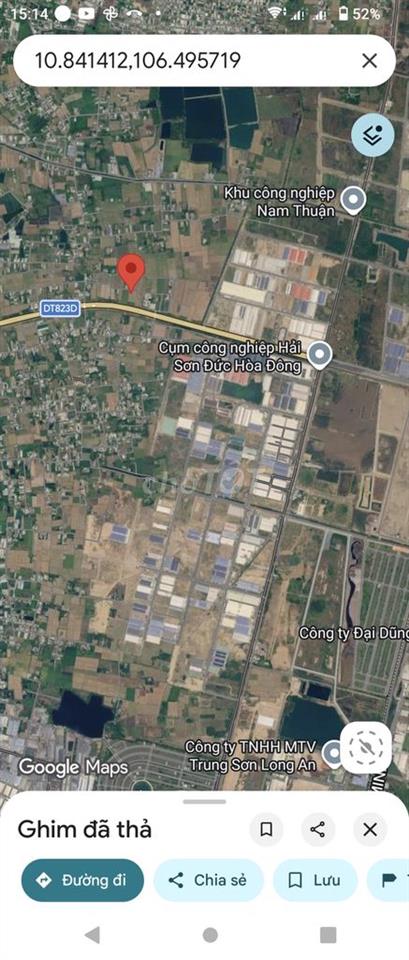 Bán đất thổ cư sát 823D, xã Đức Hòa Đông 